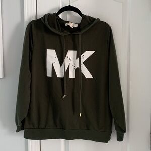 Micheal Kors Hoodie‎ sweatshirt olive green white logo MK size M